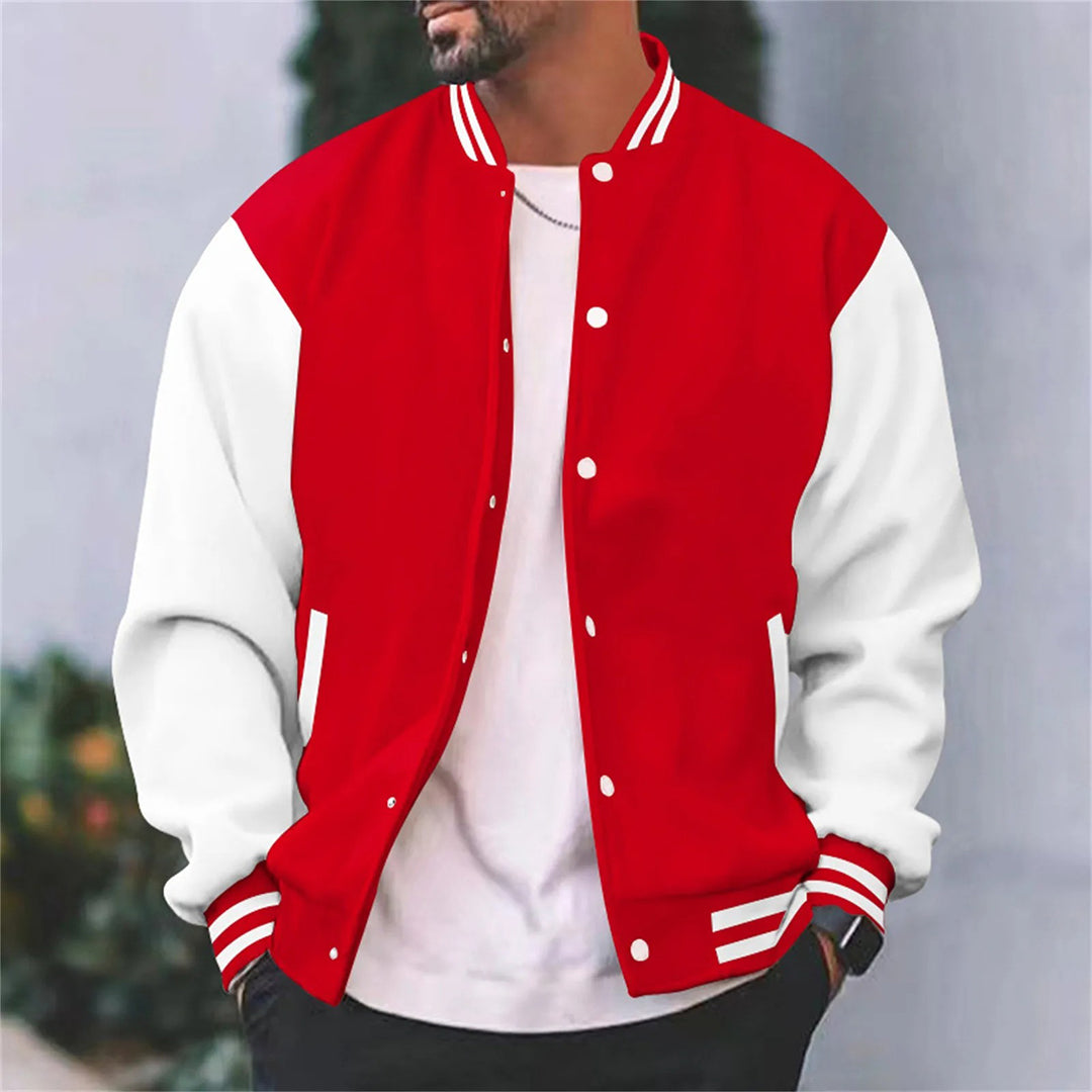 Men’s Two-Tone Varsity Jacket – Classic Street Style with Modern Comfort