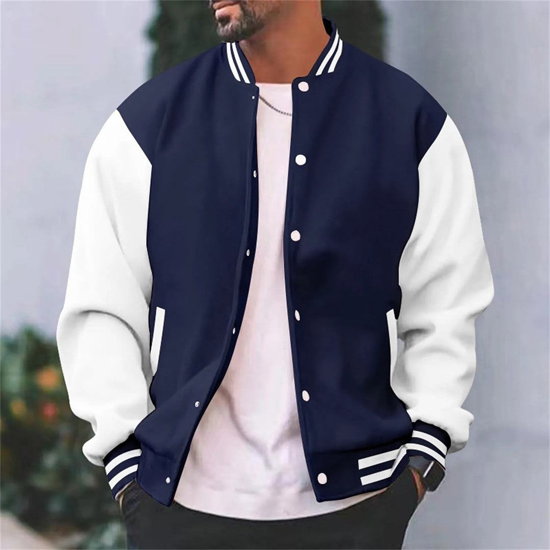 Men’s Two-Tone Varsity Jacket – Classic Street Style with Modern Comfort