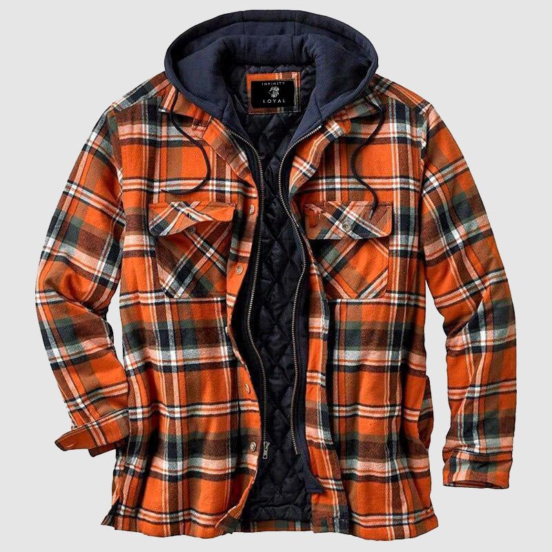 Men’s Quilted Flannel Jacket – Warm Lined & Casual Outdoor Style