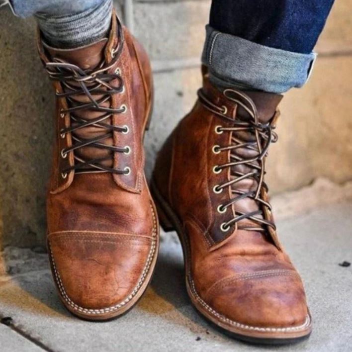 Men’s Premium Leather Ankle Boots – Classic Design & Everyday Durability