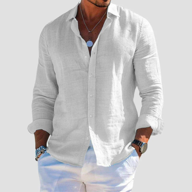Relaxed Linen Long-Sleeve Shirt – Modern Smart-Casual Essential by Luxoo
