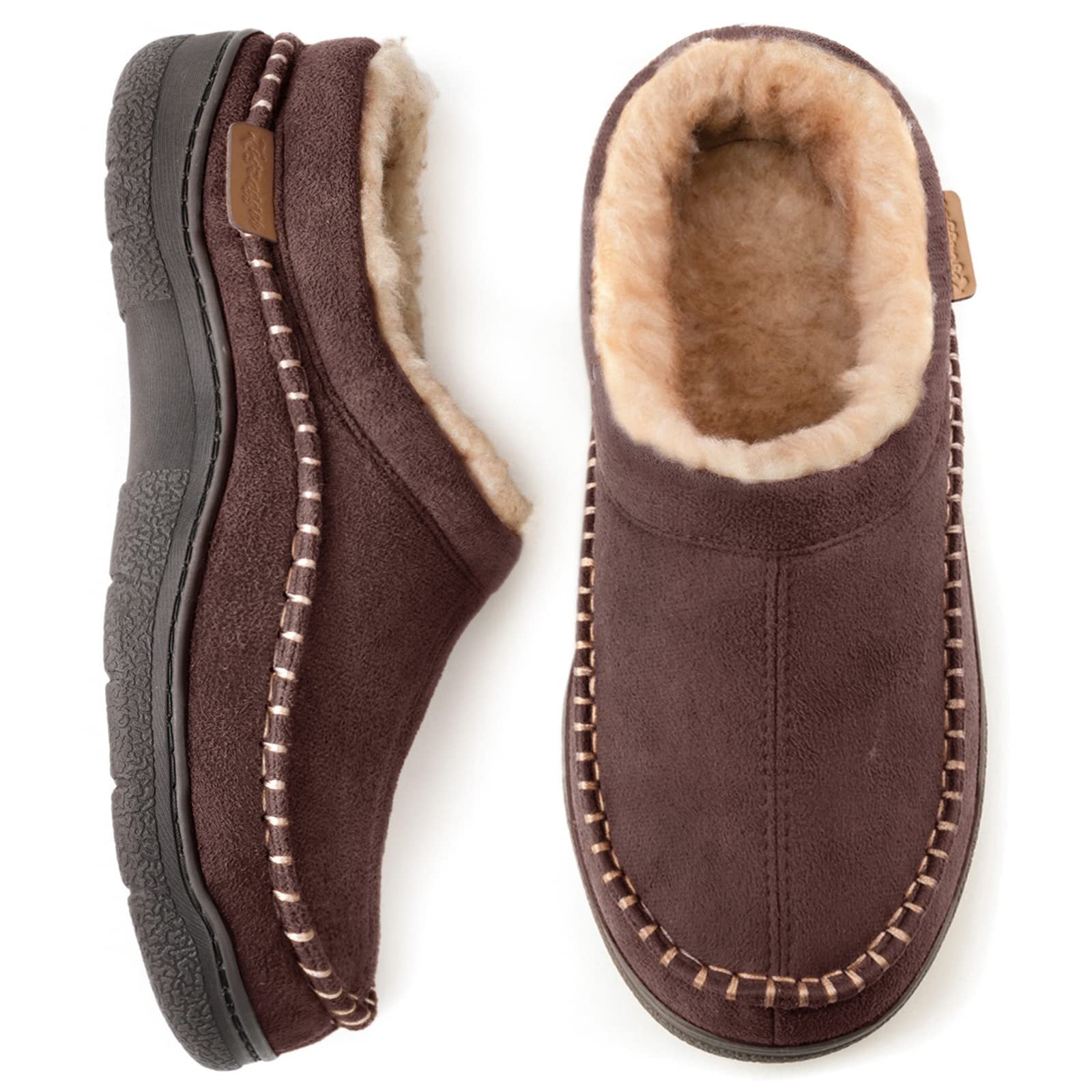 Men’s Premium Fleece-Lined Winter Slippers – Anti-Slip Comfort Mules