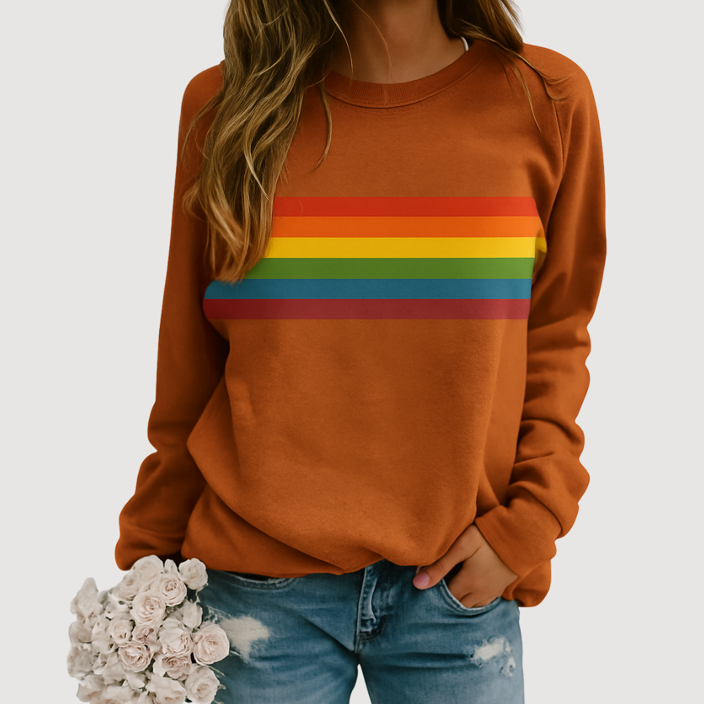 Casual Retro Stripe Sweatshirt – Soft Relaxed Fit