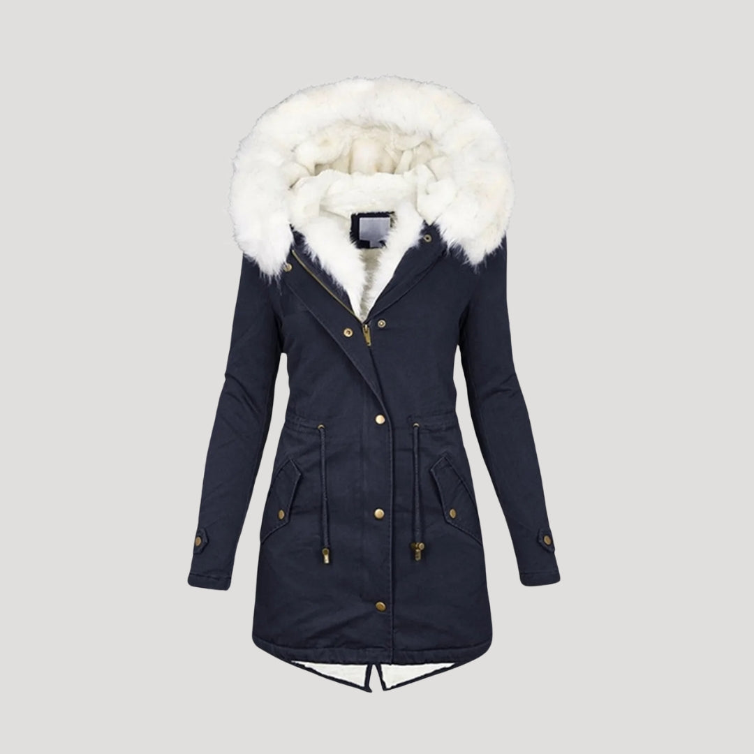 Luxury Faux-Fur Hooded Belted Winter Coat – Ultimate Warmth & Elegance