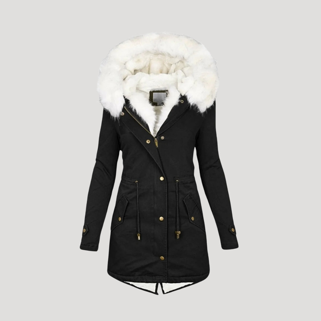 Luxury Faux-Fur Hooded Belted Winter Coat – Ultimate Warmth & Elegance