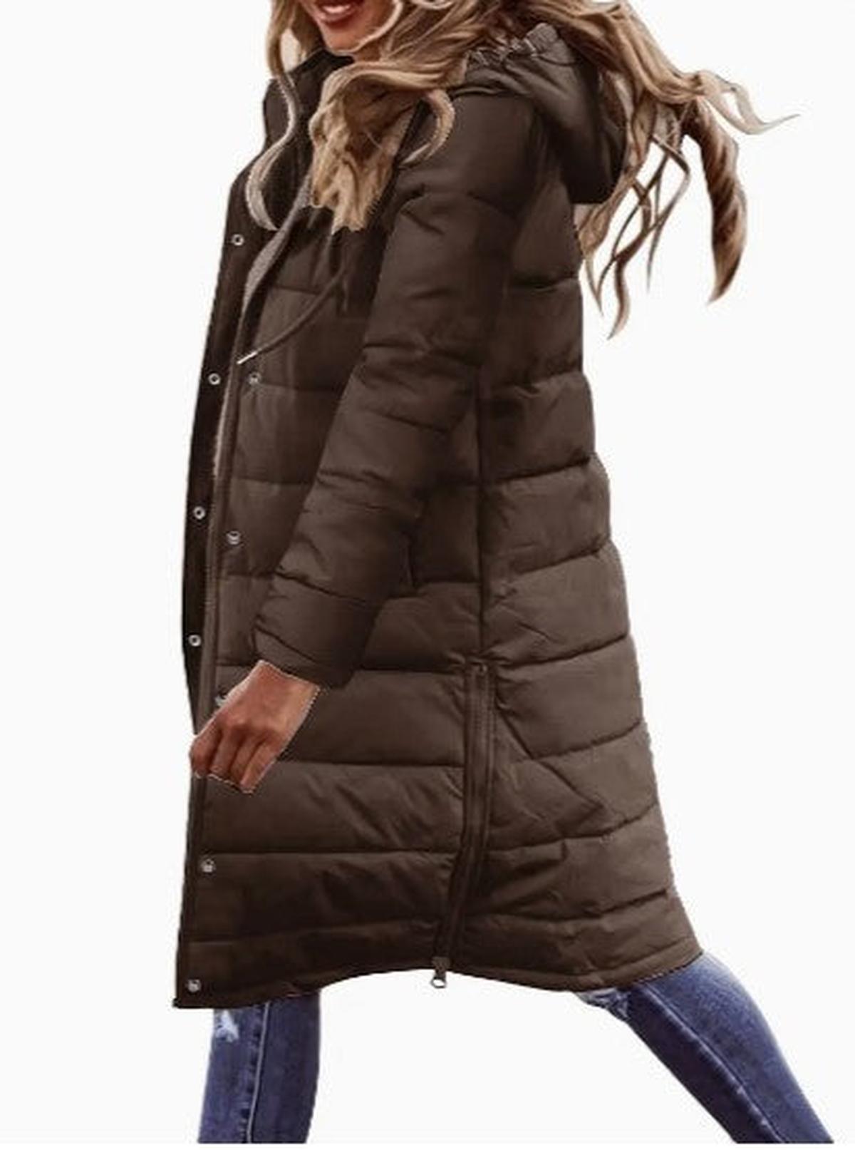Quilted Hooded Long Winter Jacket for Women