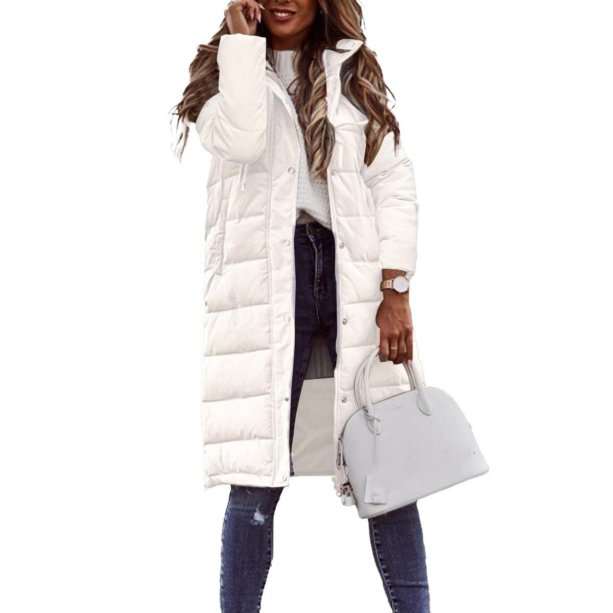 Quilted Hooded Long Winter Jacket for Women