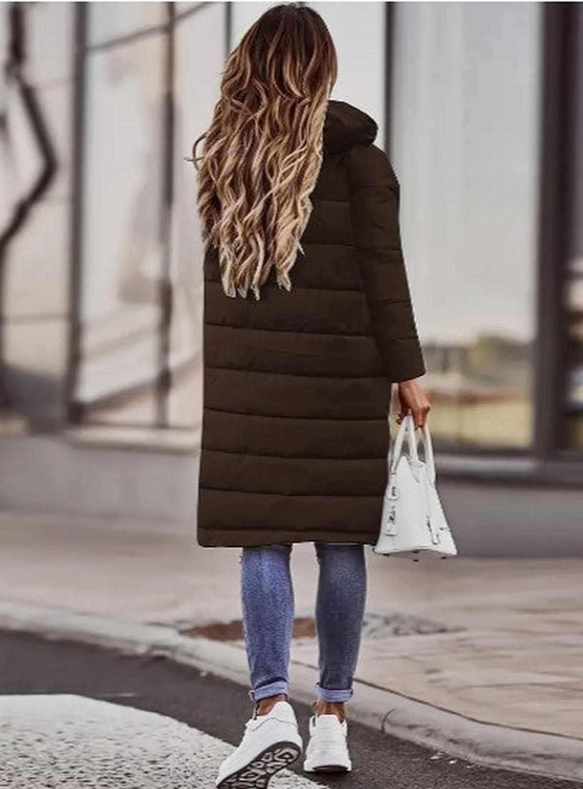 Quilted Hooded Long Winter Jacket for Women