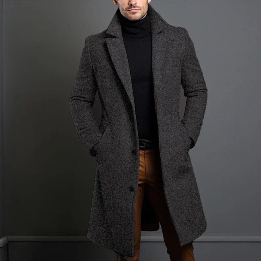 Men’s Classic Wool Blend Overcoat – Warm, Tailored & Timeless Style