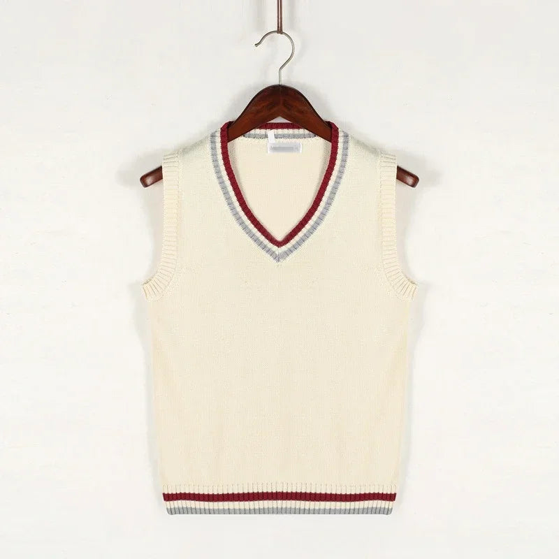 Preppy Knit Cable Sweater Vest – Classic V-Neck Layer
