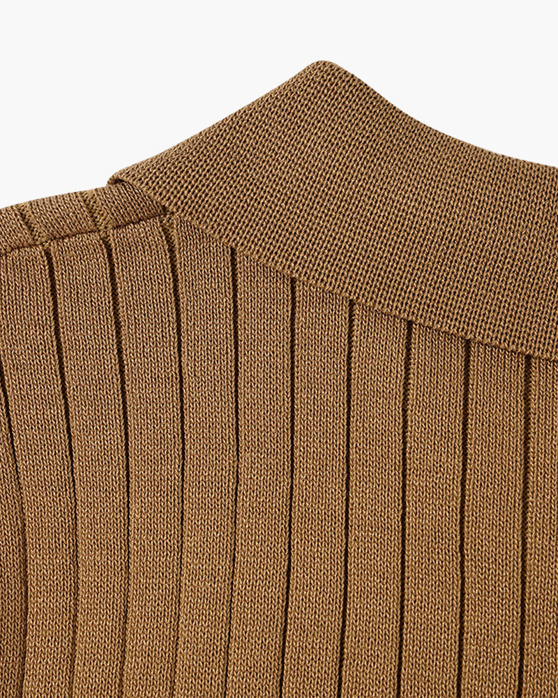 Ribbed Knit Polo Shirt – Modern Minimal Essential by Luxoo