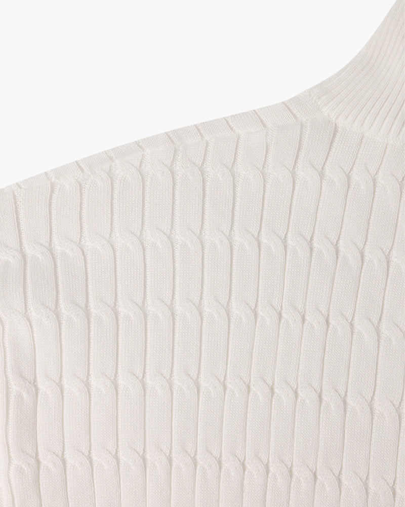 Men’s Cable Knit Half-Zip Sweater – Premium Soft Cotton Blend Jumper