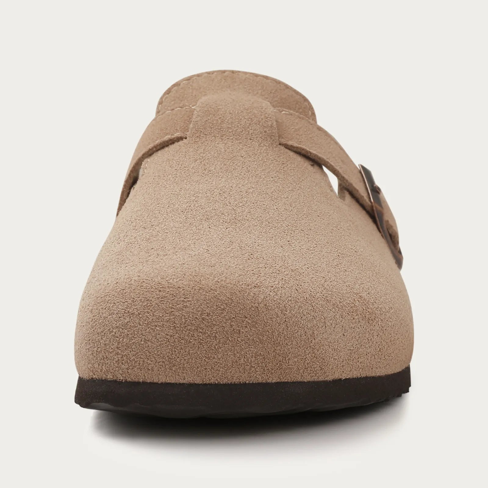 Premium Suede Comfort Clogs – Soft Slip-On Mule with Adjustable Buckle