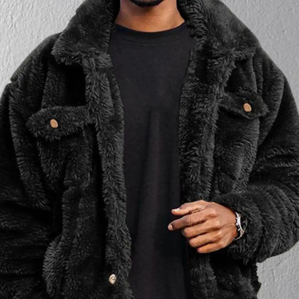 Men’s Luxe Faux Fur Street Jacket – Ultra-Soft Winter Comfort