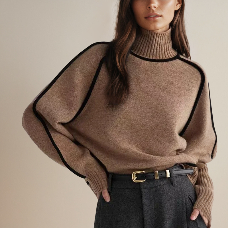 Soft-Blend Sweater – Hidden Collar & Warm Breathable Fit