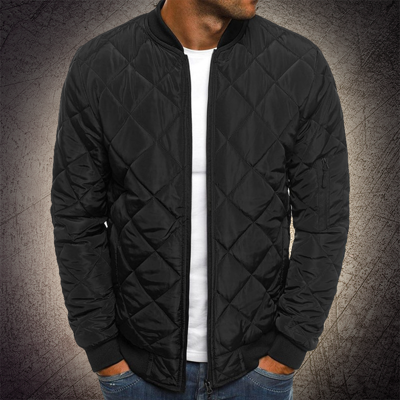 Men’s Quilted Bomber Jacket – Classic Design & Everyday Warmth