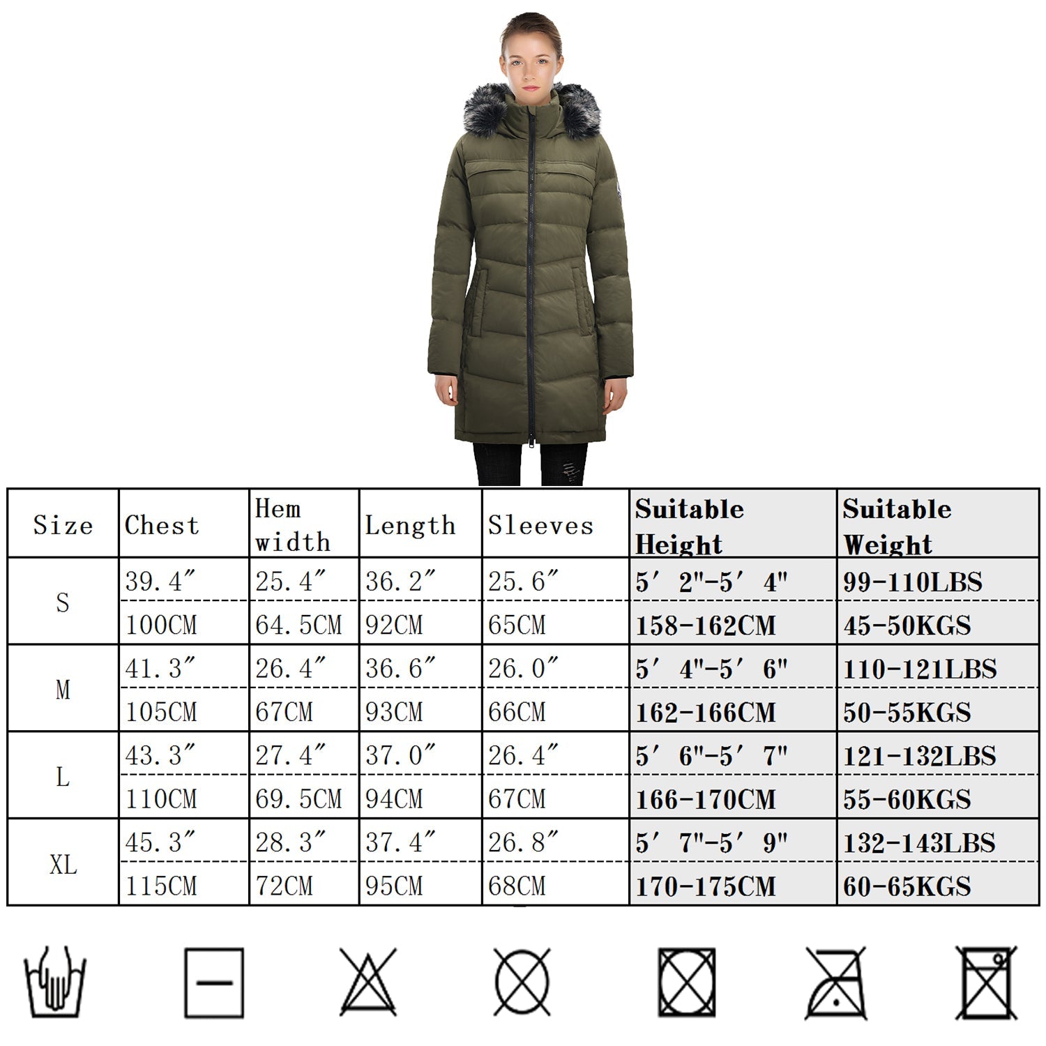 Women’s Long Puffer Coat with Faux Fur Hood – Warm Waterproof Winter Jacket