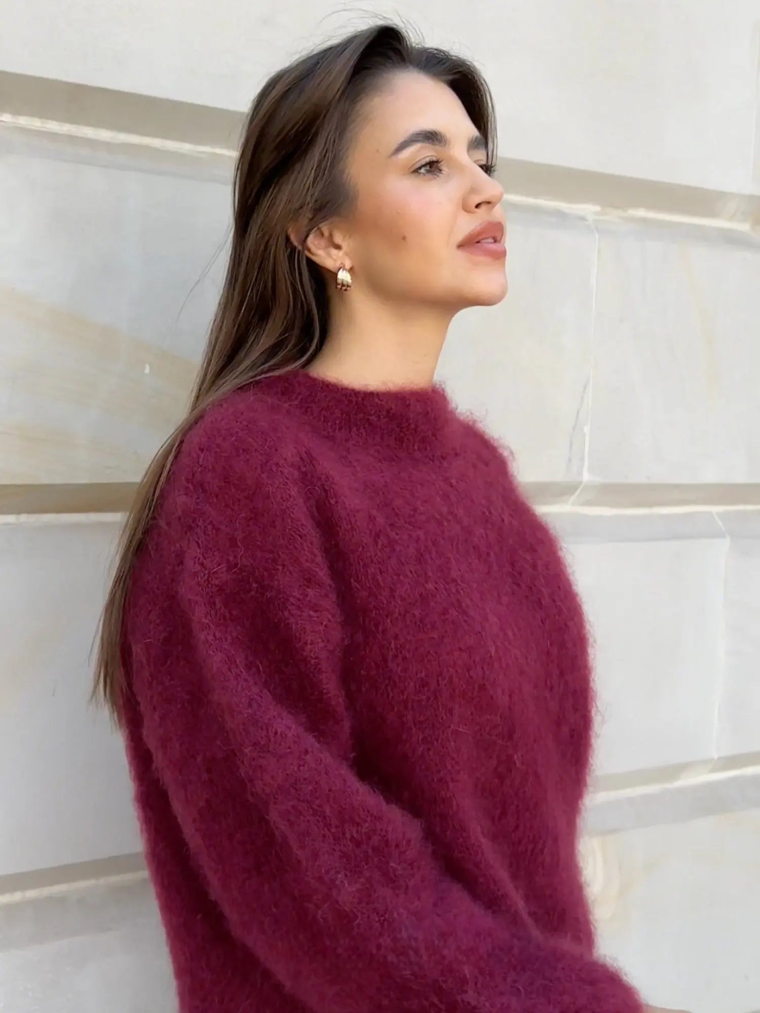 Soft Fluffy Knit Sweater – Elegant Cozy Fit