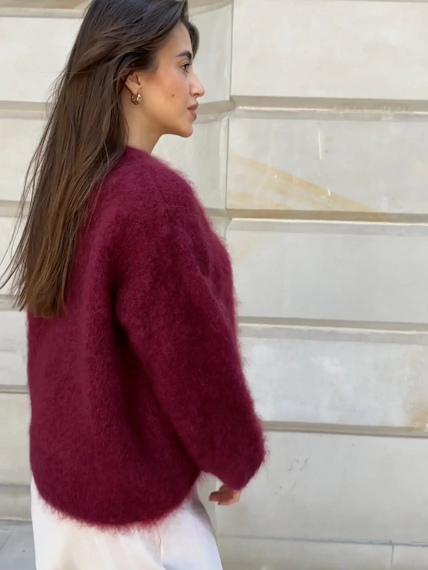 Soft Fluffy Knit Sweater – Elegant Cozy Fit