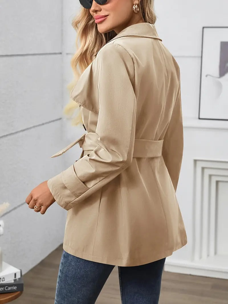 Women's Button-Front Trench Coat with Belt