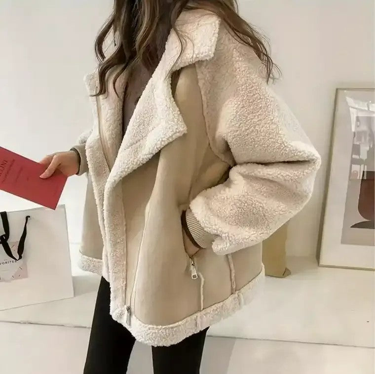 Women's Cropped Two-Tone Coat
