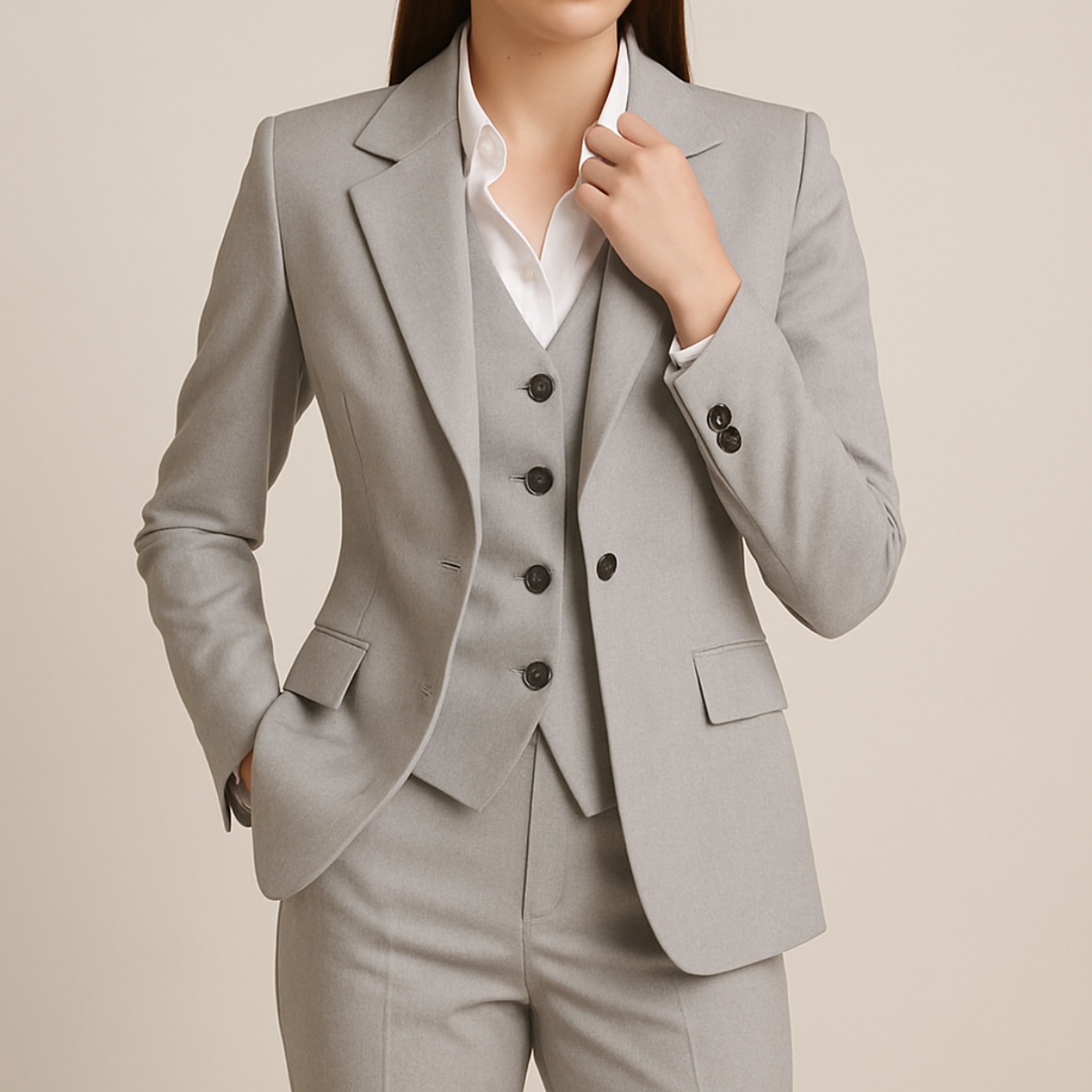 Women’s 3-Piece Set – Elegant Tailored Suit Ensemble for Work or Social Occasions