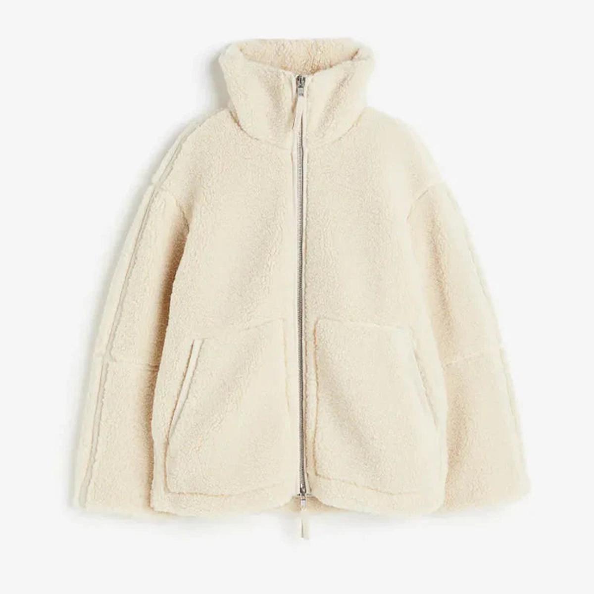 Women's Oversized Wool Jacket With Stand-Up Collar