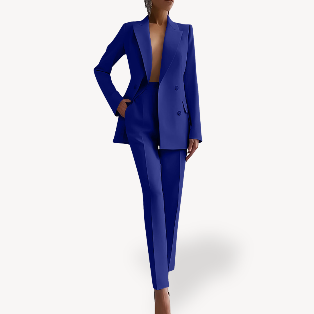 Women's Tailored Blazer Trouser Set – Women’s Single-Breasted Suit