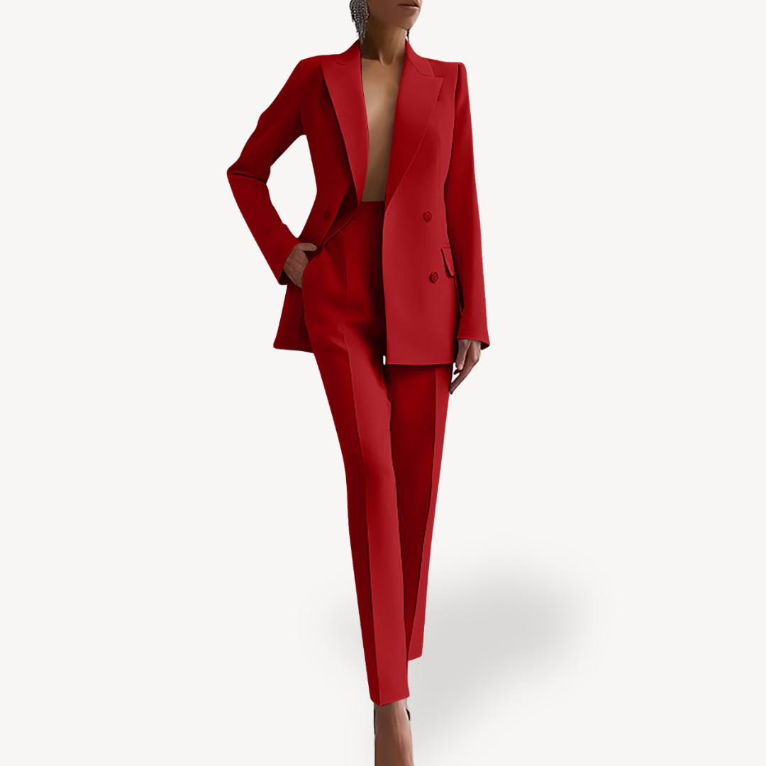 Women's Tailored Blazer Trouser Set – Women’s Single-Breasted Suit
