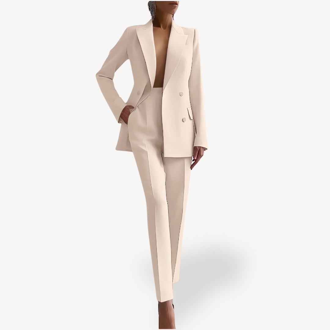 Women's Tailored Blazer Trouser Set – Women’s Single-Breasted Suit