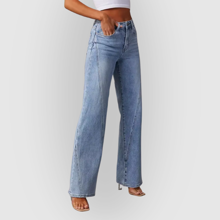High-Rise Wide-Leg Classic Denim Jeans for Women