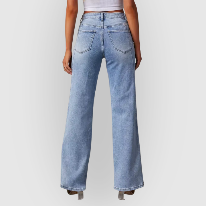 High-Rise Wide-Leg Classic Denim Jeans for Women