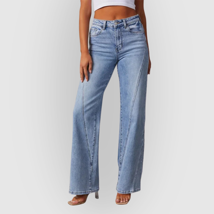 High-Rise Wide-Leg Classic Denim Jeans for Women