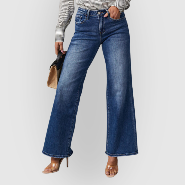 High-Waist Flared Wide-Leg Women’s Denim Jeans