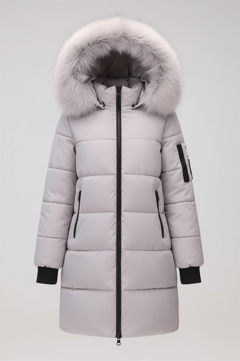 Alannah – Women’s Quilted Insulated Parka Jacket with Fur Collar