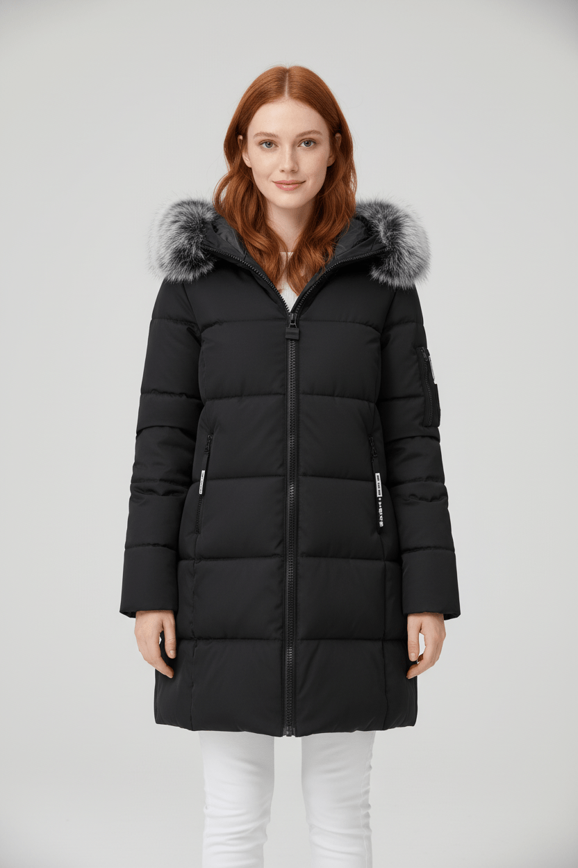 Alannah – Women’s Quilted Insulated Parka Jacket with Fur Collar