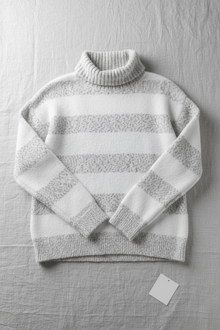 Striped Turtleneck Knit Sweater – Soft, Cosy & Timeless Fit
