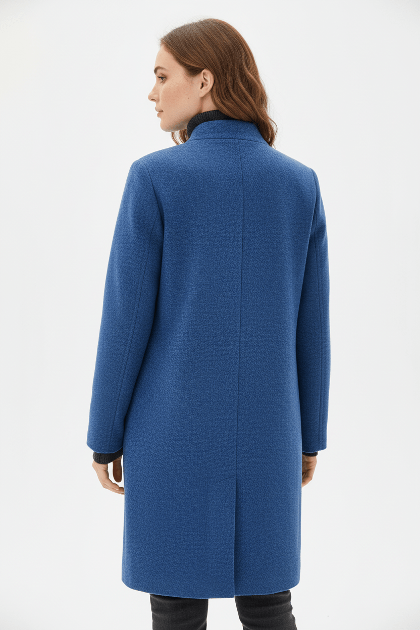 Elegant Stand-Collar Wool-Blend Coat – Timeless & Refined