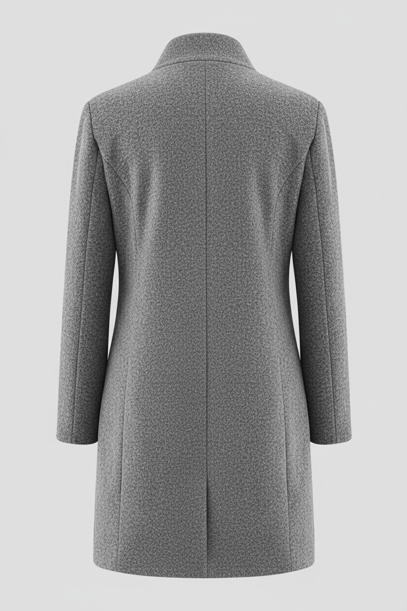 Elegant Stand-Collar Wool-Blend Coat – Timeless & Refined
