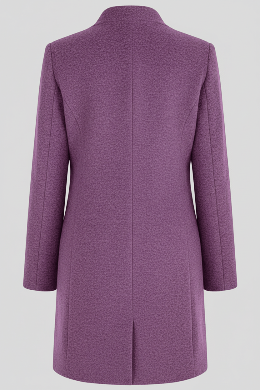 Elegant Stand-Collar Wool-Blend Coat – Timeless & Refined