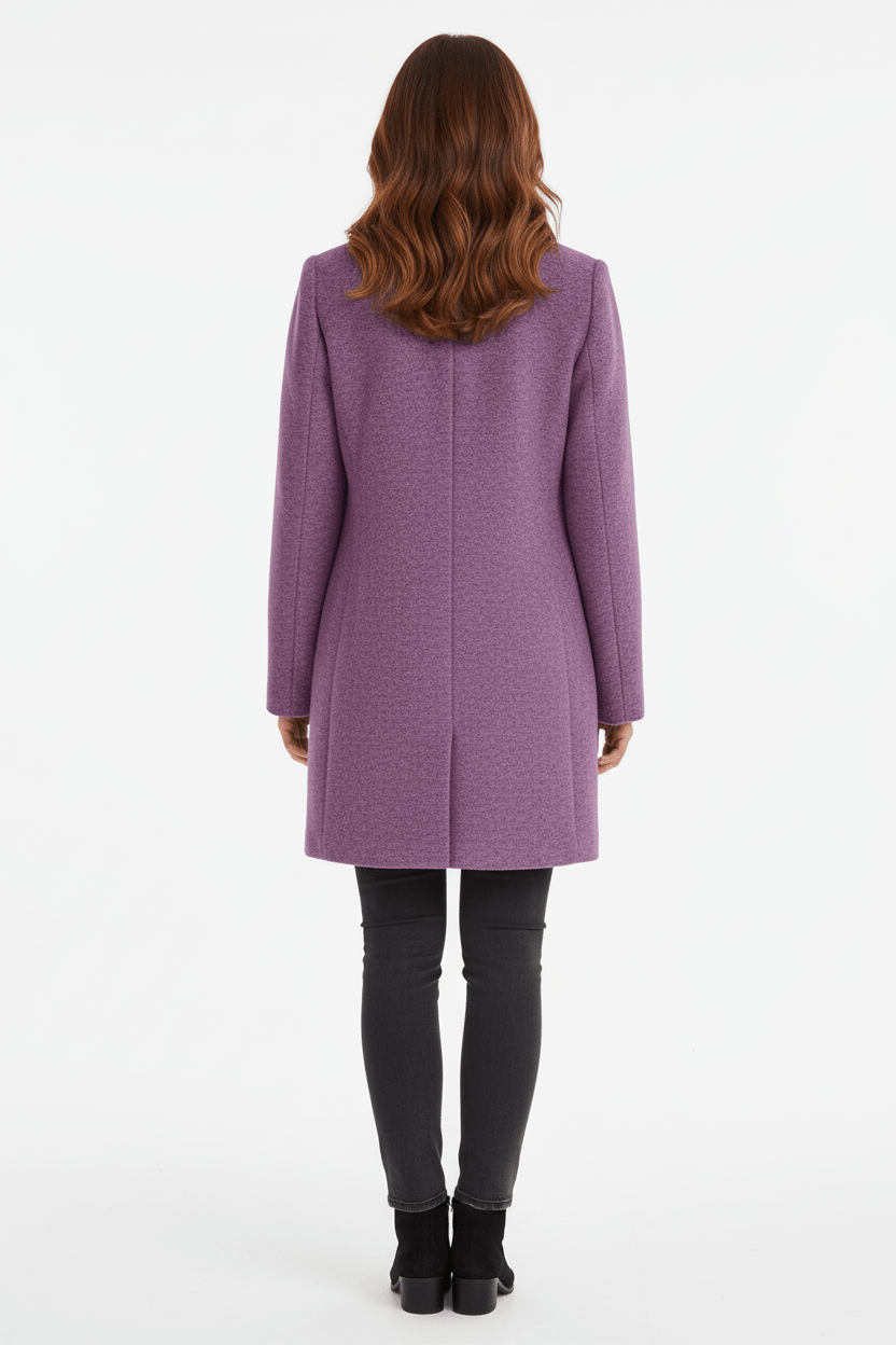Elegant Stand-Collar Wool-Blend Coat – Timeless & Refined