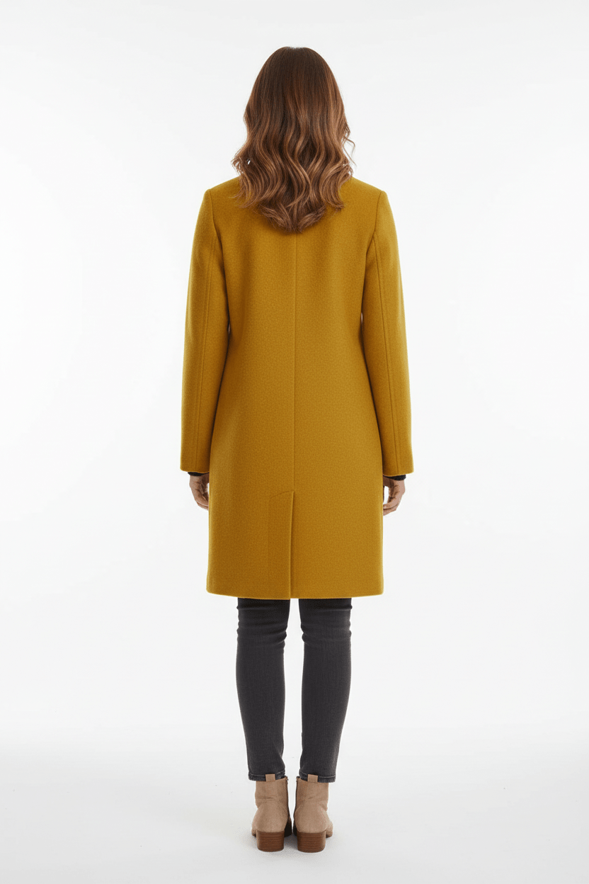 Elegant Stand-Collar Wool-Blend Coat – Timeless & Refined