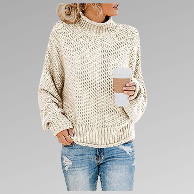 Cozy Textured Knit Turtleneck Sweater – Relaxed Everyday Fit