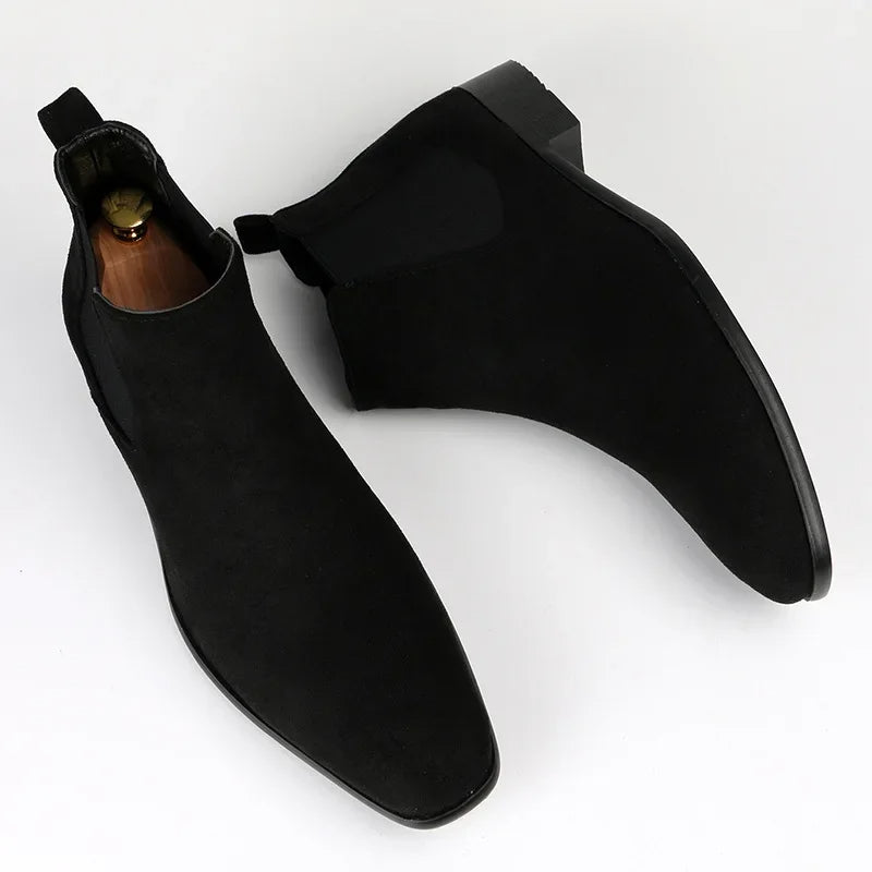 Men’s Elegant Suede Chelsea Boots – Minimalist Design, Maximum Style
