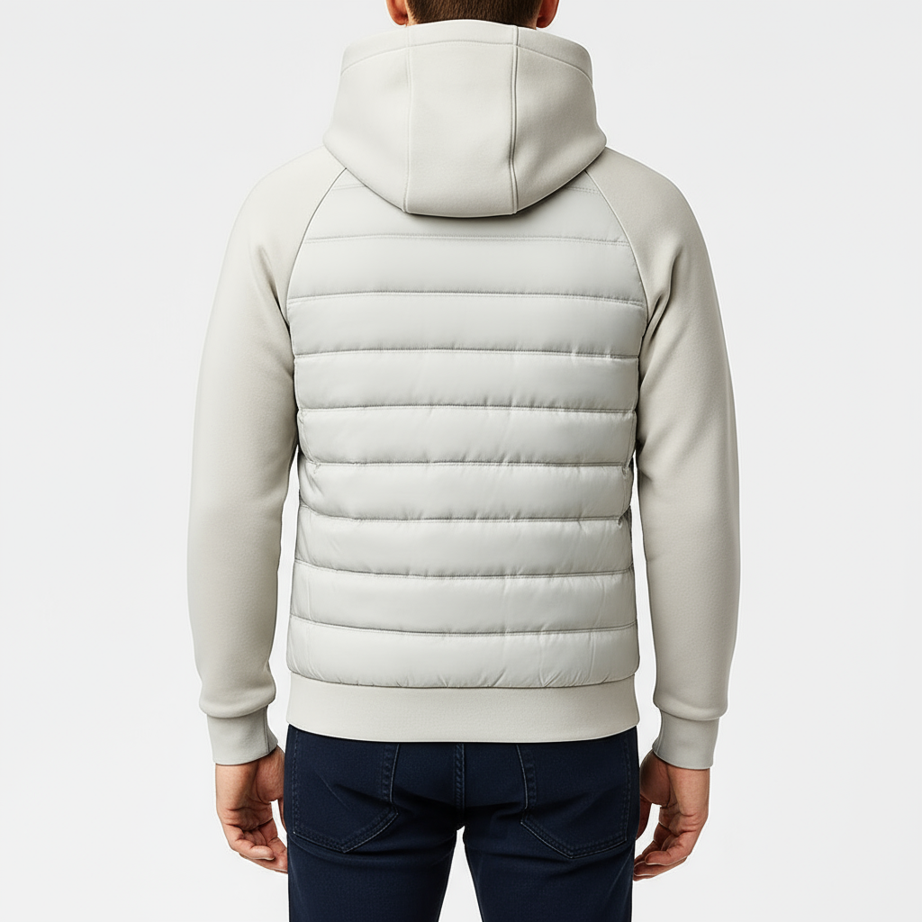 Men’s Hybrid Puffer Hoodie – Warm, Lightweight & Modern Everyday Wear