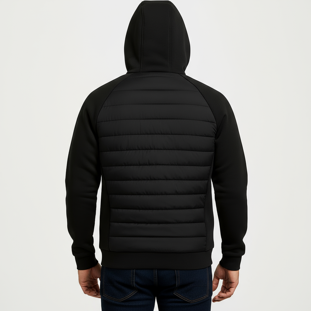 Men’s Hybrid Puffer Hoodie – Warm, Lightweight & Modern Everyday Wear