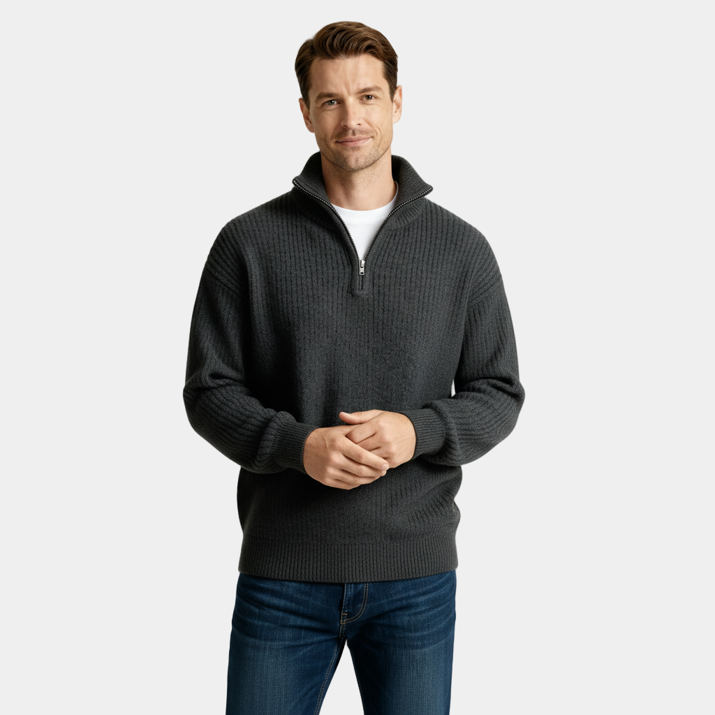 Camden Ribbed Half-Zip Knit