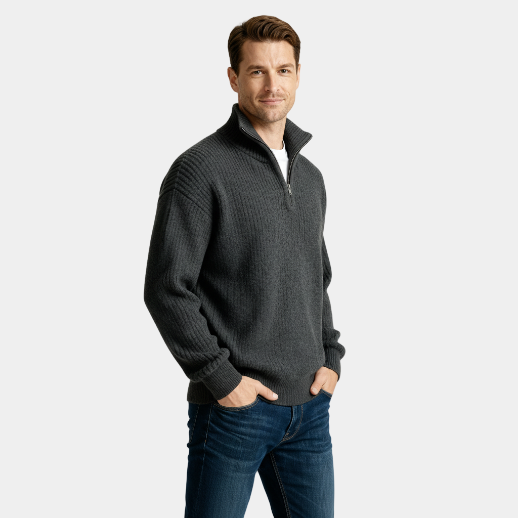 Camden Ribbed Half-Zip Knit