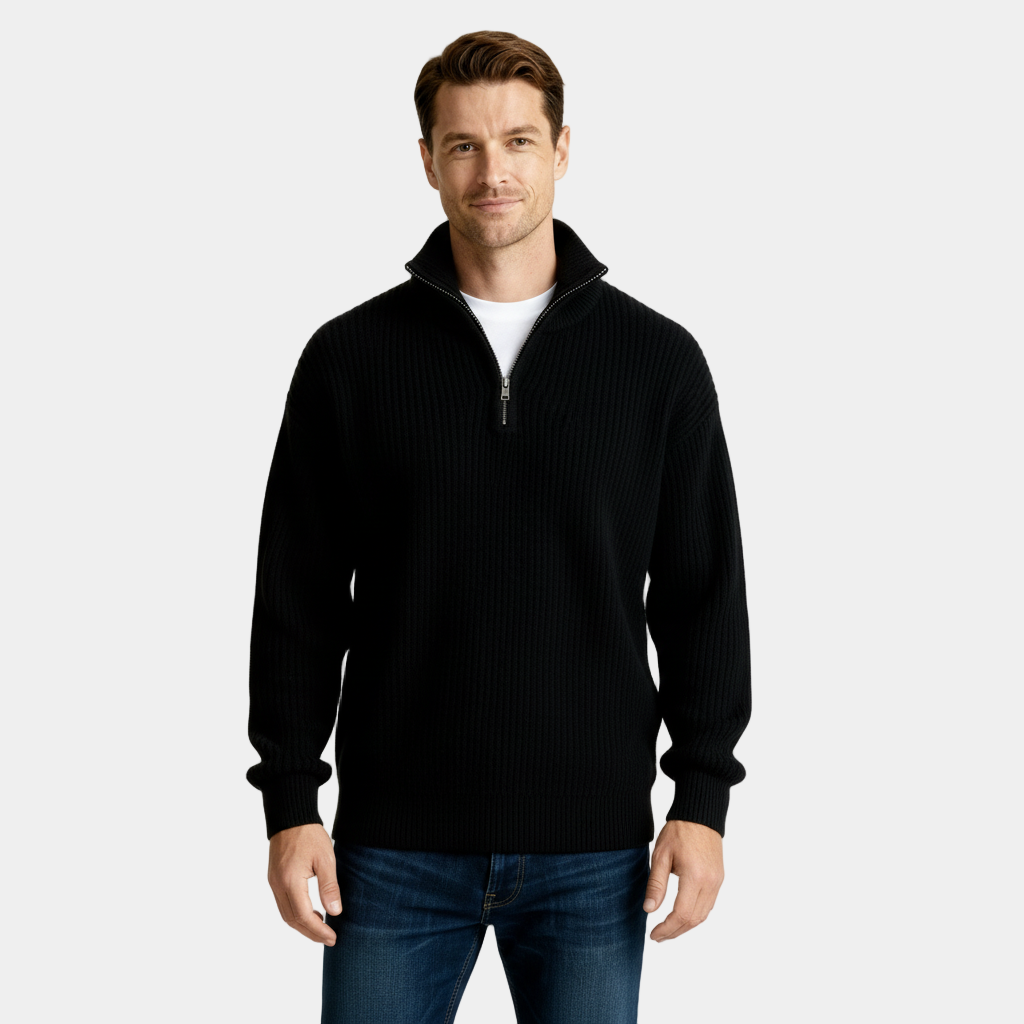 Camden Ribbed Half-Zip Knit