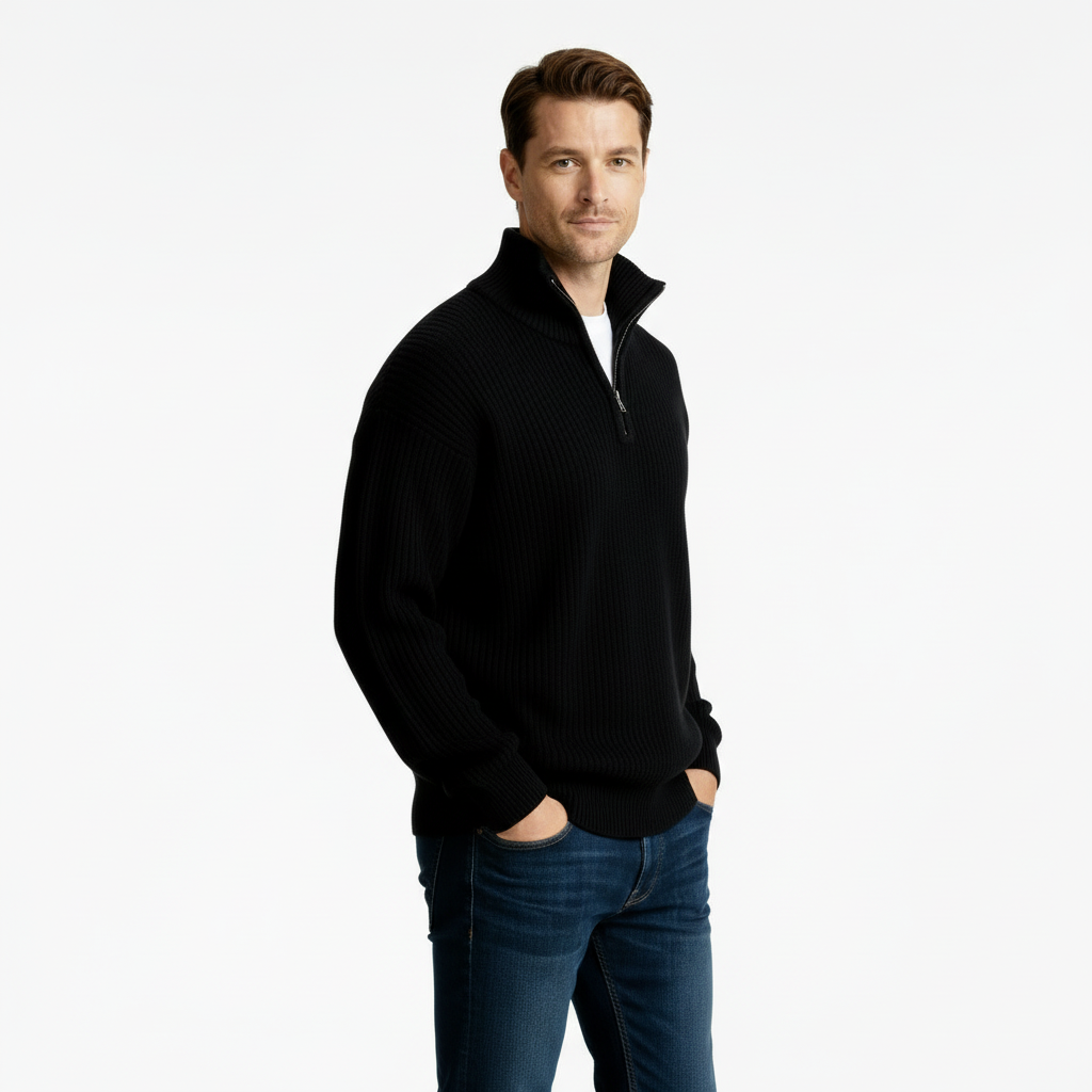 Camden Ribbed Half-Zip Knit